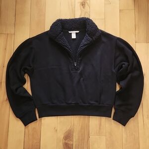 Victoria's Secret Black Fleece-Lined Sweatshirt
